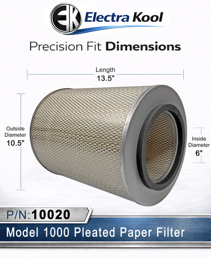 Electra-Kool Model 1000 pleated paper replacement filter
