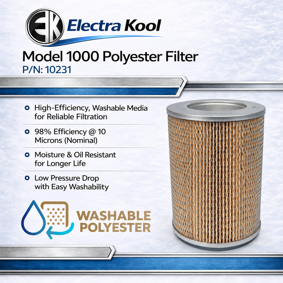 Electra-Kool Model 1000 polyester replacement filter