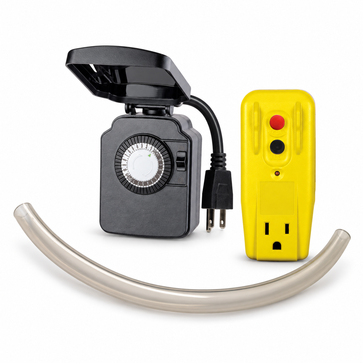 Mini-Skimmer accessory pack with timer, GFCI, and 2 ft discharge hose