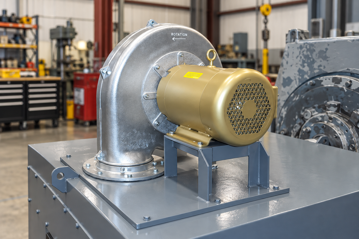 Electra-Kool filtered blower installed for industrial DC motor cooling