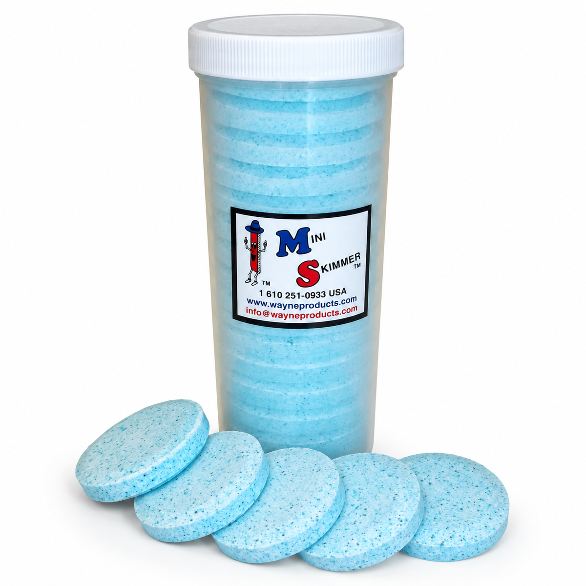 Sump deodorizing tablets in 15-tablet container