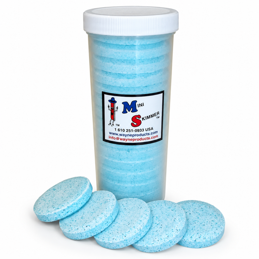 Sump deodorizing tablets in 15-tablet container