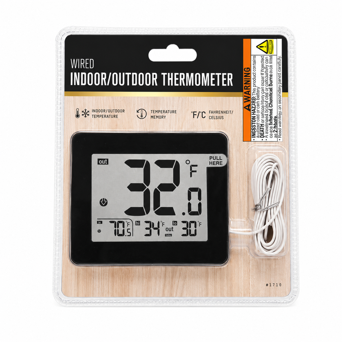 Cabinet Temperature Monitor — Wired Thermometer for Electra-Kool Blowers