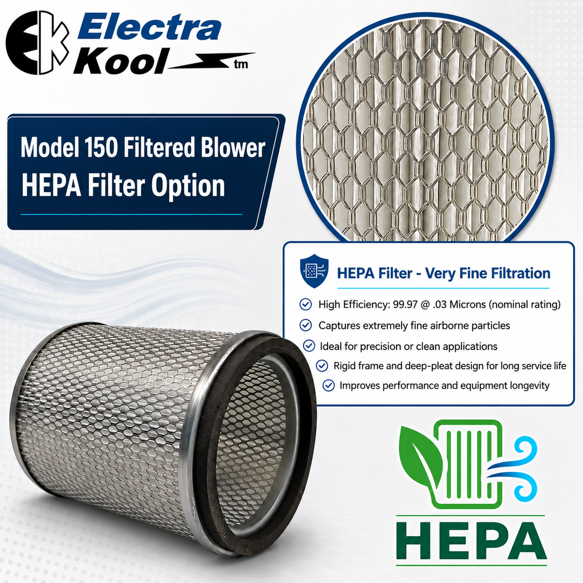 Electra-Kool Model 150 filtered blower with HEPA filter – alternate view 10