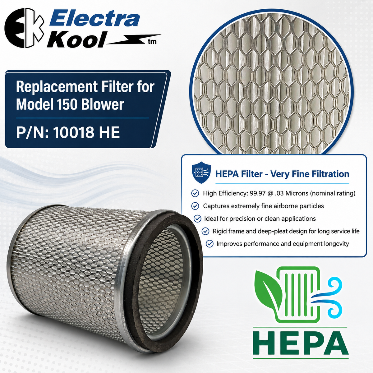 Electra-Kool Model 150 HEPA replacement filter