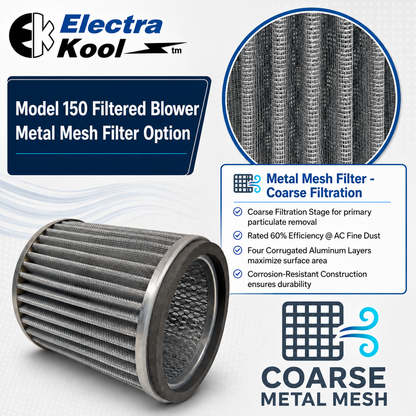 Electra-Kool Model 150 filtered blower with metal mesh filter – alternate view 11