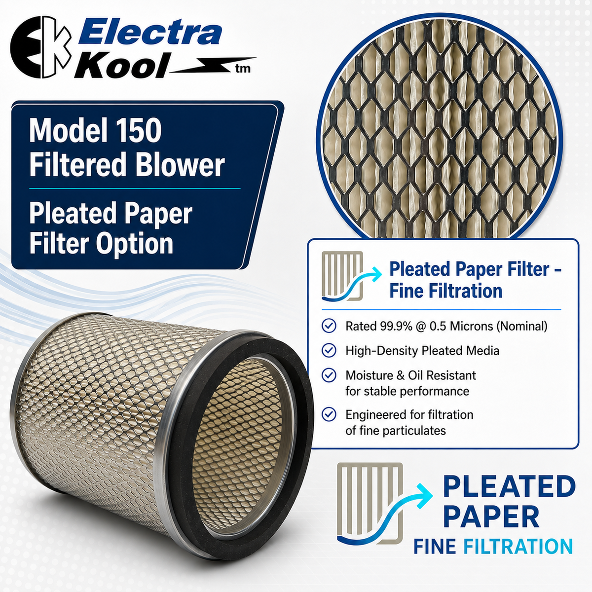 Electra-Kool Model 150 filtered blower with pleated paper filter – alternate view 11