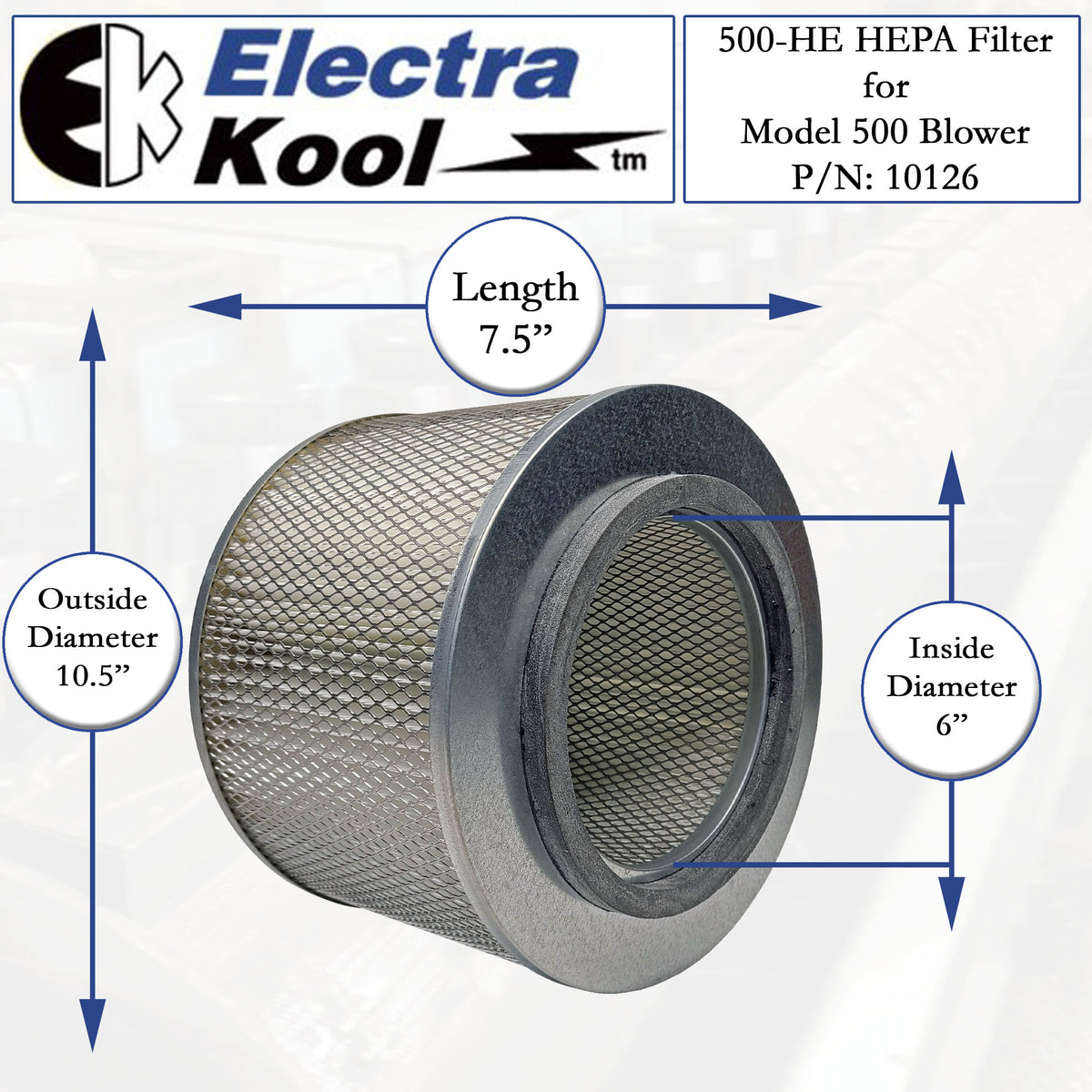 Electra-Kool Model 500 HEPA replacement filter – alternate view 7