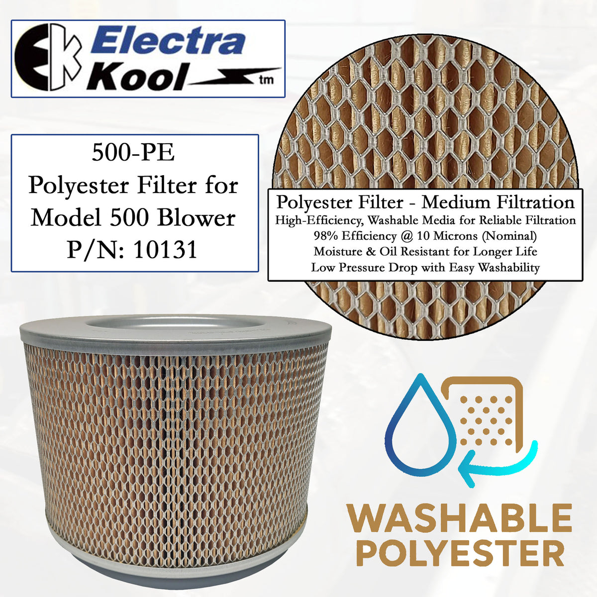 Electra-Kool Model 500 polyester replacement filter – alternate view 8