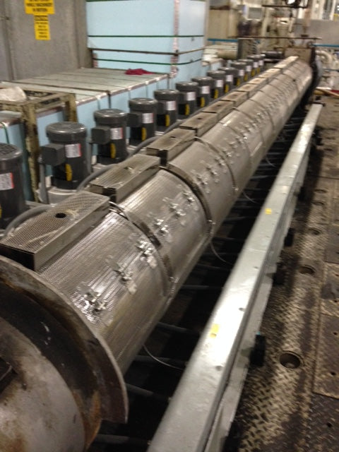 Electra-Kool Model 1000 blowers mounted along a plastic extrusion barrel