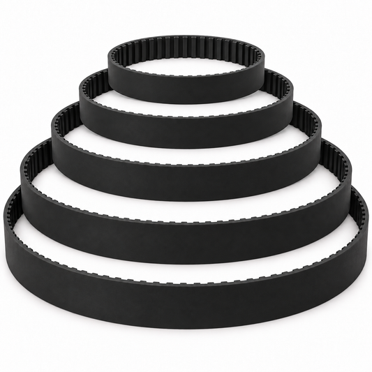 Mini-Skimmer High-Temperature Cogged Chloroprene Replacement Belts – available reach options: 5 in, 8 in, 12 in, 18 in and 24 in
