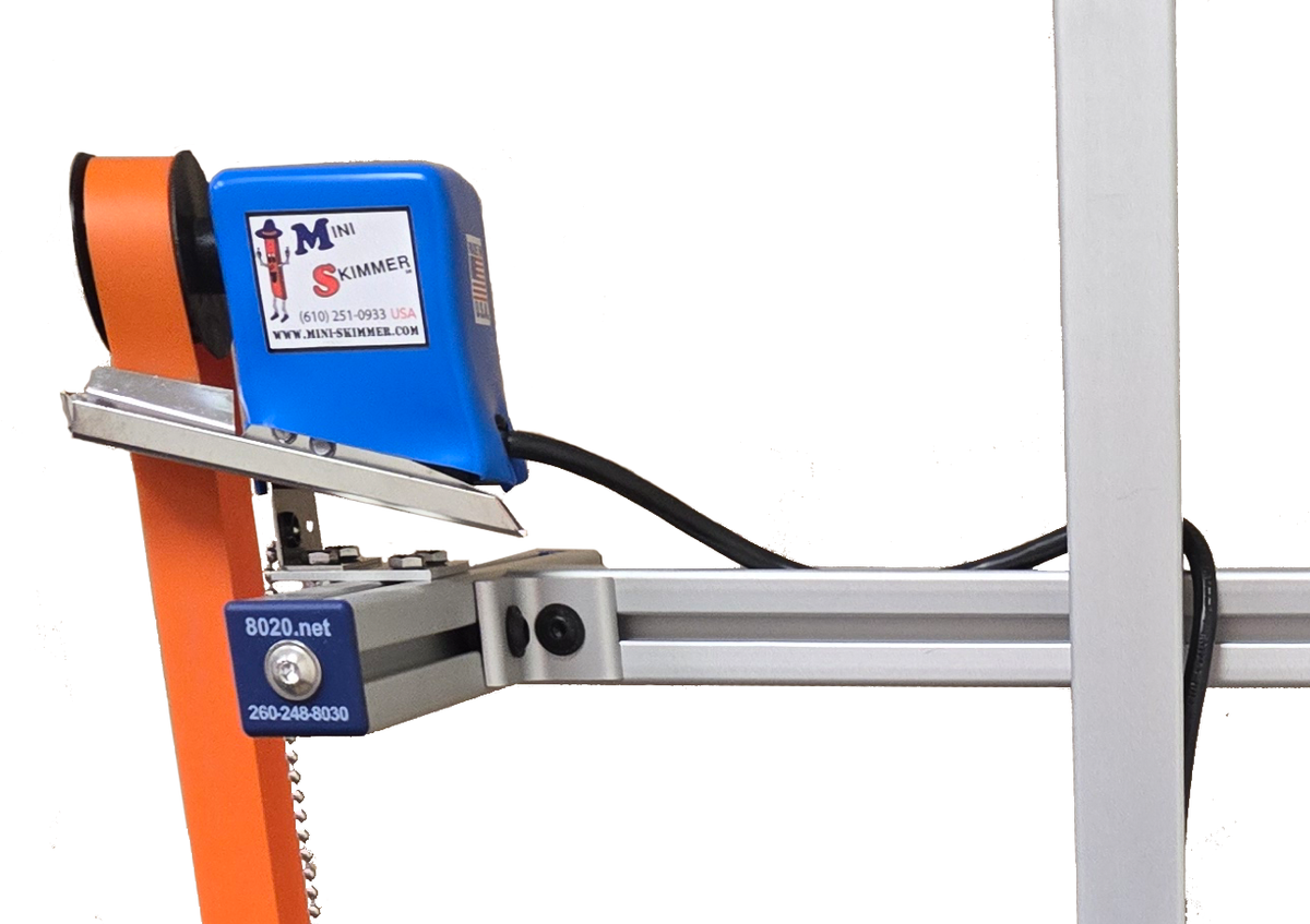 Mini-Skimmer adjustable stand mounting arm close-up