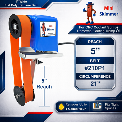 Mini-Skimmer flat polyurethane belt oil skimmer – 5 in reach – alternate view 6