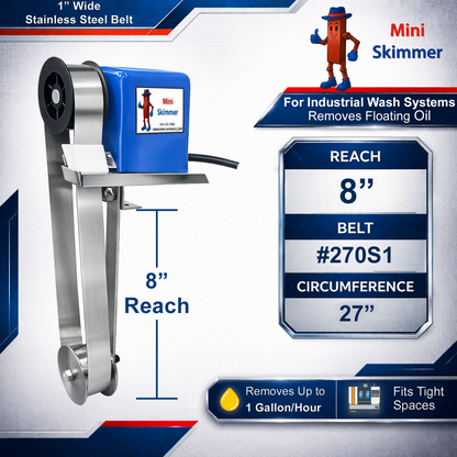 Mini-Skimmer stainless steel belt oil skimmer – 8 in reach – alternate view 5