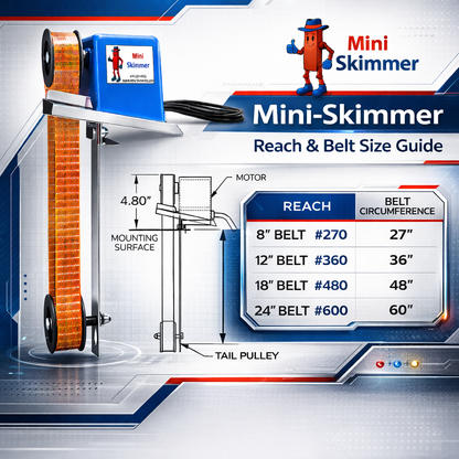 Mini-Skimmer cogged polyurethane belt oil skimmer alternate product view