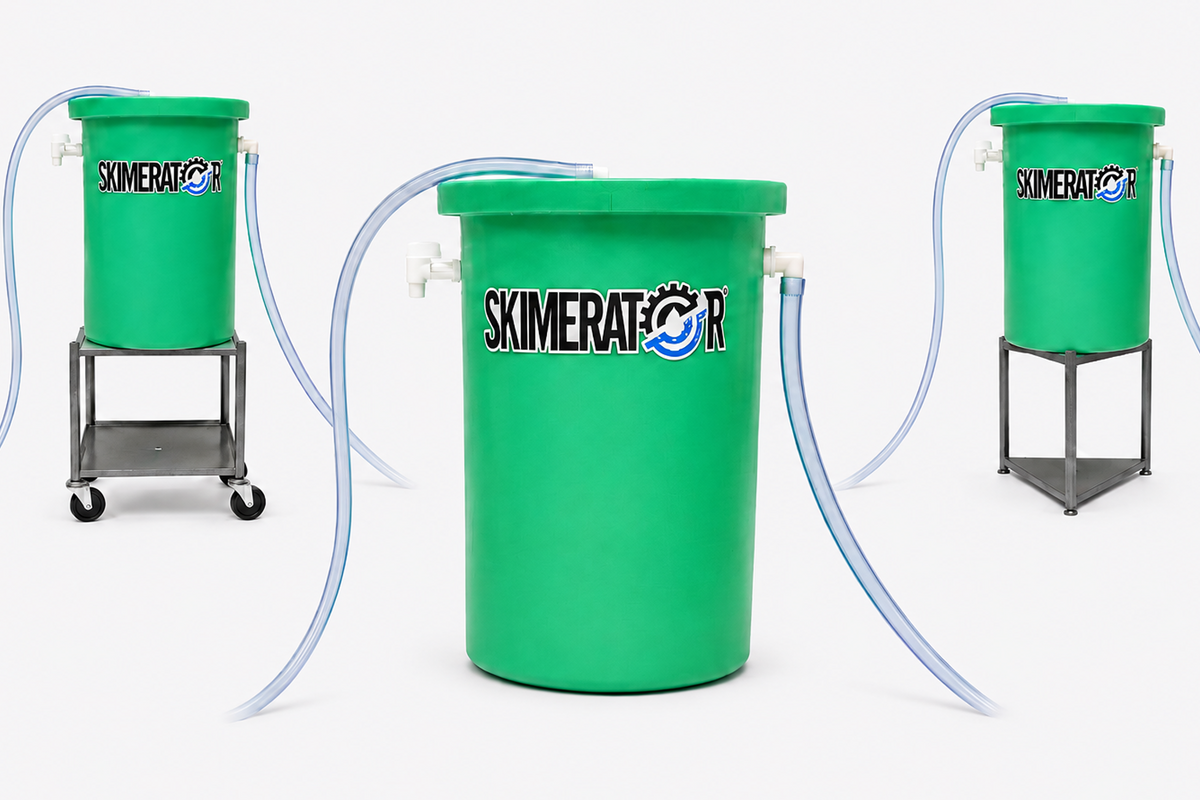 Skimerator oil skimmer and coolant aeration system
